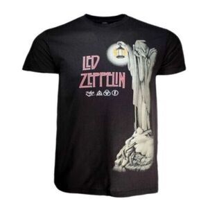VINTAGE - Led Zepplin Hermit Unisex Black Short Sleeve Tee Shirt - Size Medium